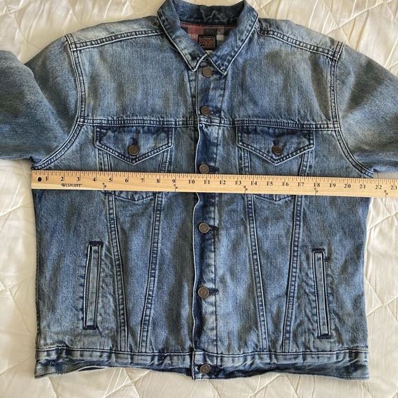 Volcom Ride Along Blue Jean Denim Jacket Plaid Flannel Lined Women's Lg Skater - Picture 10 of 16